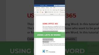 Using Lists in Word microsoftoffice tutorial [upl. by Laveen]