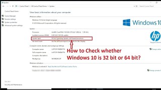 How to check whether my Windows 10 is 32 bit or 64 bit [upl. by Chellman]