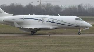 Bombardier Challenger 300 at Lyon Bron LYNLFLY [upl. by Tanner401]