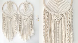 MACRAME DIYsub CROSS DREAMCATCHER  마크라메 크로스 드림캐쳐 만들기 [upl. by Lucie]