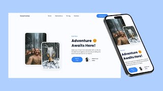 Design a Travel Website Landing Page  Responsive Website Using HTML CSS amp JavaScript [upl. by Novaelc]