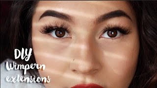 DIY Wimperverlängerung unter 5€ Wimpernextensions selbst gemacht  Michelle Danzinger [upl. by Seebeck631]