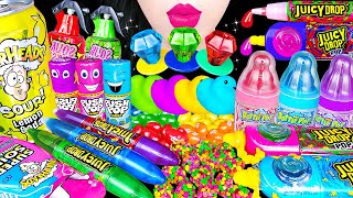 ASMR RAINBOW AMERICAN CANDY JELLY 독특한 미국캔디 먹방 LOLLIPOP BOTTLE POP CANDY MARSHMALLOW 반지사탕 젖병사탕 젤리 [upl. by Rissa]