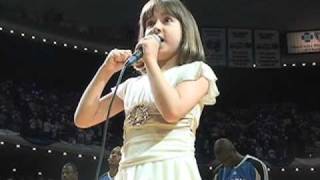 7yearold Gina Incandela Sings National Anthem [upl. by Annawit]