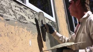 Skip trowel texturing over new stucco patch [upl. by Nolita661]