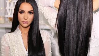 HOW TO SLEEK amp SHINY STRAIGHT HAIR  Carli Bybel [upl. by Boar]