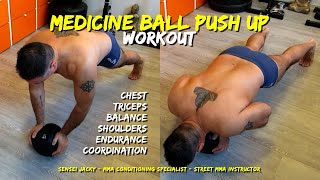 Combat Slam Ball Conditioning Workout  Slam Ball Balance Challenge Push Up Workout [upl. by Miuqaoj]