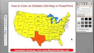 How to Color a State County or Country Map in a PowerPoint Slide • MapsForDesigncom [upl. by Assenej]