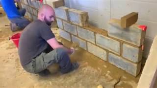 Blockwork on Day 2 of the Introduction to Bricklaying Course [upl. by Bedwell365]