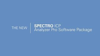 SPECTRO ICPOES Analyzer Pro Software [upl. by Aicrag]