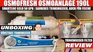 OsmoFresh Smartline Gold 50 GPD Review  Osmoseanlage Wasserfilter für sauberes Trinkwasser [upl. by Raynell]