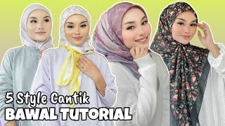 5 Tutorial Tudung Bawal Paling Senang 2024 [upl. by Simona419]