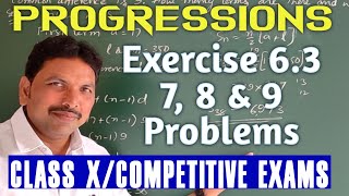 PROGRESSIONS78 amp 9 PROBLEMS IN EXERCISE 63CLASS X [upl. by Elocyn617]