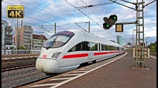 Frankfurt Main Süd  30 minutes 4K Ultra HD video of ICE IC RB freight and SBahn trains [upl. by Joacima516]