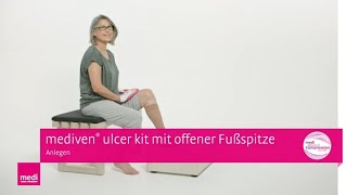 Einfaches Anziehen mediven® ulcer kit mit offener Fußspitze  Kompressionstherapie offenes Bein [upl. by Lassiter]