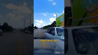 Honda Driver Sideswipes Cam Driver dashcam road viralvideo [upl. by Elstan]