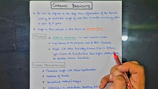 Chronic Bronchitis in Hindi  Handwritten Explained notes of Chronic Bronchitis [upl. by Nosduh]