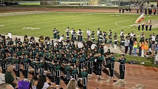 Dinuba High School band and color guard performance with WIS band and color guard 09292023 [upl. by Nica]