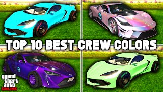 The Top 10 Best Crew Colors In GTA 5 Online 2023 Modded Crew Colors Neon Colors amp More [upl. by Fleisher21]