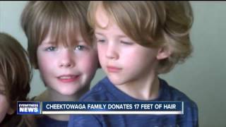 Cheektowaga Family donated 17 feet of hair [upl. by Ahsatniuq]