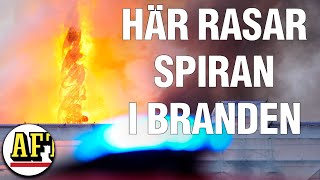 Enrom brand på Börsen i Köpenhamn – se när spiran rasar [upl. by Ynnelg]