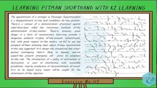 Pitman Shorthand  Exercise No115 Dictation 60 WPM  KZ Learning [upl. by Nitaf]