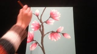 How to paint magnolia blossoms  STEP by STEP [upl. by Sivatco]