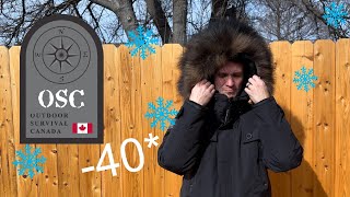 Outdoor Survival Canada Parka Review 40 below down jacket review with custom Wolverine fur Ruff [upl. by Gower512]