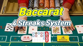 Easy Baccarat Winning Strategy  4 Streaks System [upl. by Aicnetroh472]