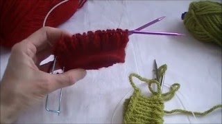 Brioch knitting on round needles  English Rib Stitch [upl. by Hiasi]