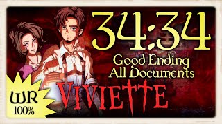 Viviette 🏰  Speedrun WR 3434 100  Good Ending  All documents [upl. by Keheley]