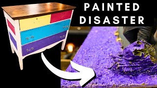 Ep 78 Amazing RESTORATION of Nasty Painted ANTIQUE DRESSER [upl. by Gunter583]