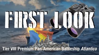 World of Warships First Look Tier VIII Premium Pan American Battleship Atlântico [upl. by Anawal]