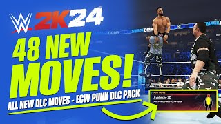 WWE 2K24 Almost 50 New Moves Added All New DLC Moves ECW Punk DLC Pack [upl. by Reta]