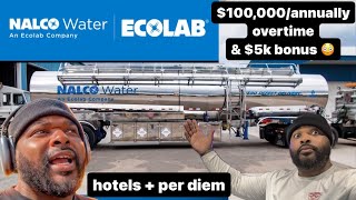 ECOLAB IS PAYING 100K A YEAR amp 5k Bonus 😳🤫💵 hotel stays amp per diem 🙌🏾 trucking houston [upl. by Karlens95]