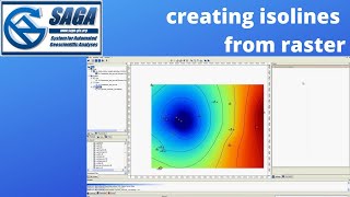 SAGA GIS creating isolines from raster [upl. by Aielam]