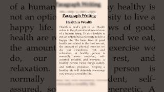 Paragraph Writing  Health is Wealth  Lines on Health is Wealth  English Writing [upl. by Undis]