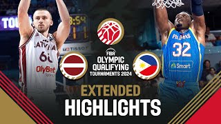 Latvia 🇱🇻 vs Philippines 🇵🇭  Extended Highlights  FIBA OQT 2024 Latvia [upl. by Eikceb]