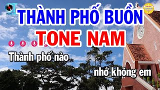 Karaoke Thành Phố Buồn Tone Nam  Em  Nhạc Sống Beat Mới 2024  Karaoke Tuấn Trình [upl. by Izabel]