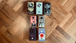 Pedal shootout  Orcus Acapulco Gold Demon Fuzz Walpurgis Tyrant Massif Little Acid Fuzz [upl. by Corneille]