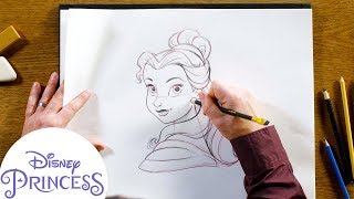 How to Draw Belle  Disney Princess [upl. by Derek888]