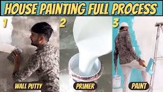 House Painting Work full Process  Wall Putty Kaise Kare  Primer kaise Lagaye  paint Kaise Kare [upl. by Jurdi]