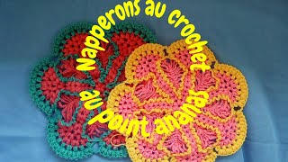 Tuto crochet  napperons au crochet au point ananas partie 22 [upl. by Leahcimluap533]