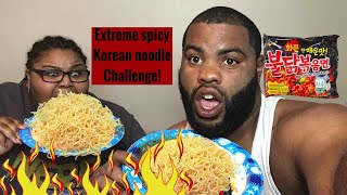 EXTREME SPICY KOREAN NOODLE CHALLENGE [upl. by Sisely]