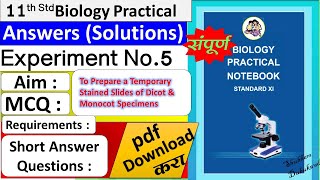 Class 11th Biology Practical Notebook study the part of microscopes all answers 11th Biology 5th [upl. by Hannus794]