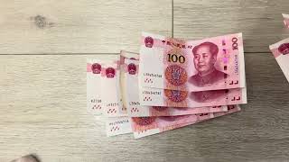 Counting Yuan ¥ national currency of China [upl. by Panter]