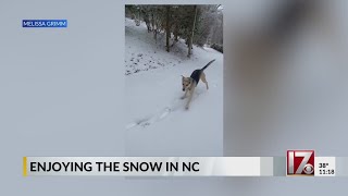 Several inches of snow in NC mountains Monday [upl. by Ever538]