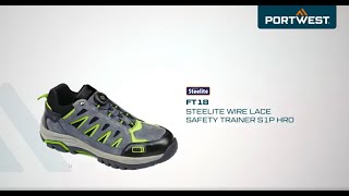 Portwest FT18  Steelite Wire Lace Safety Trainer S1P HRO  EN [upl. by Adlin]