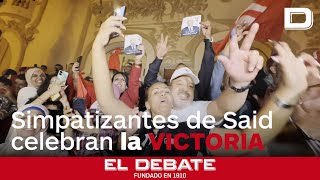 Simpatizantes del presidente Said celebran la victoria que los sondeos le dan en las elecciones [upl. by Cynthie]