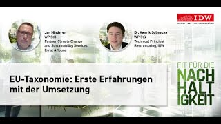 12 EUTaxonomie Erste Erfahrungen mit der Umsetzung [upl. by Nevear]